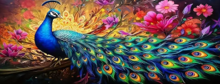 Diamond Painting Blauer Pfau